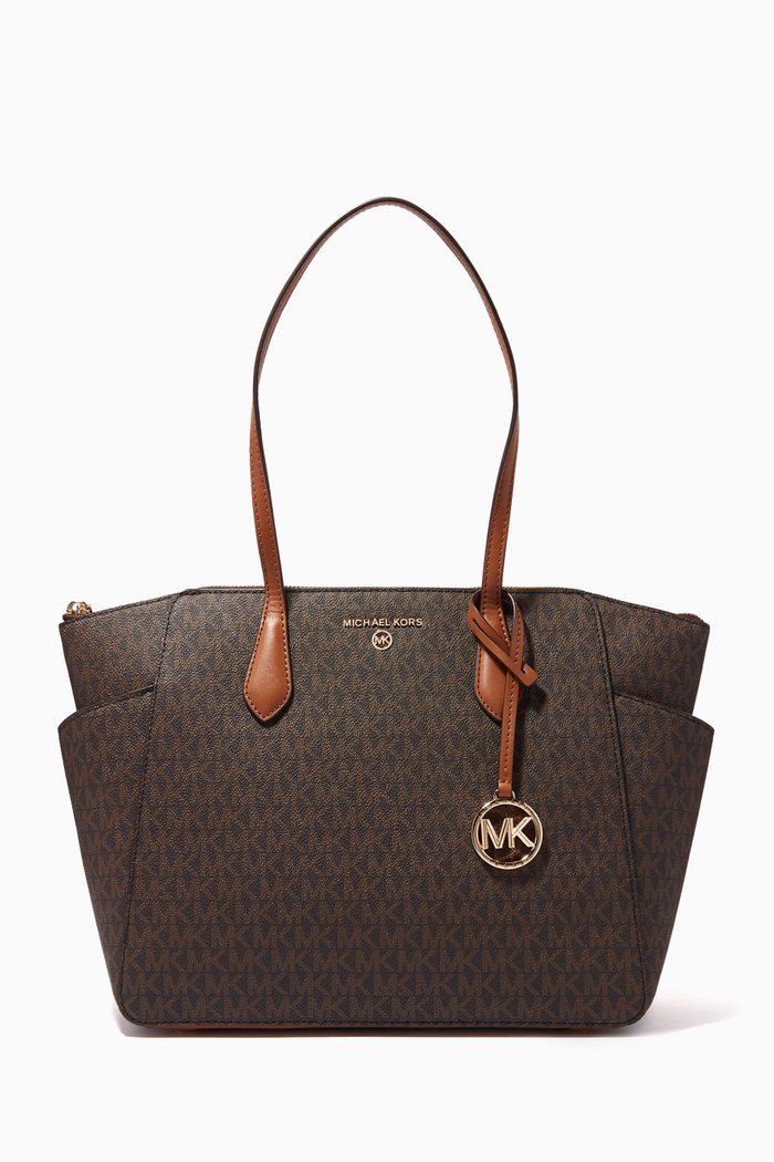 

Medium Marilyn Logo-print Tote Bag in Coated-canvas, Brown