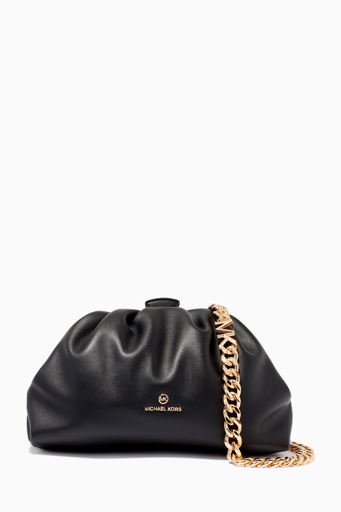 

Small Nola Shoulder Bag in Leather, Black