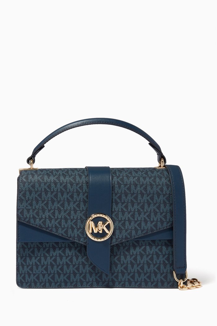 

Greenwich Satchel Bag in Monogram Canvas, Blue