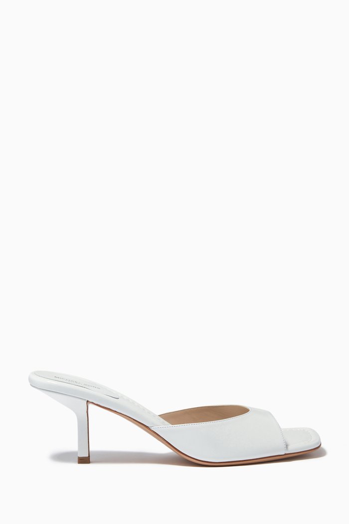 

Anita Sandals in Croc-embossed Leather, White