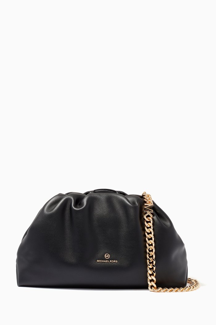 

Extra Large Nola Shoulder Bag in Leather, Black