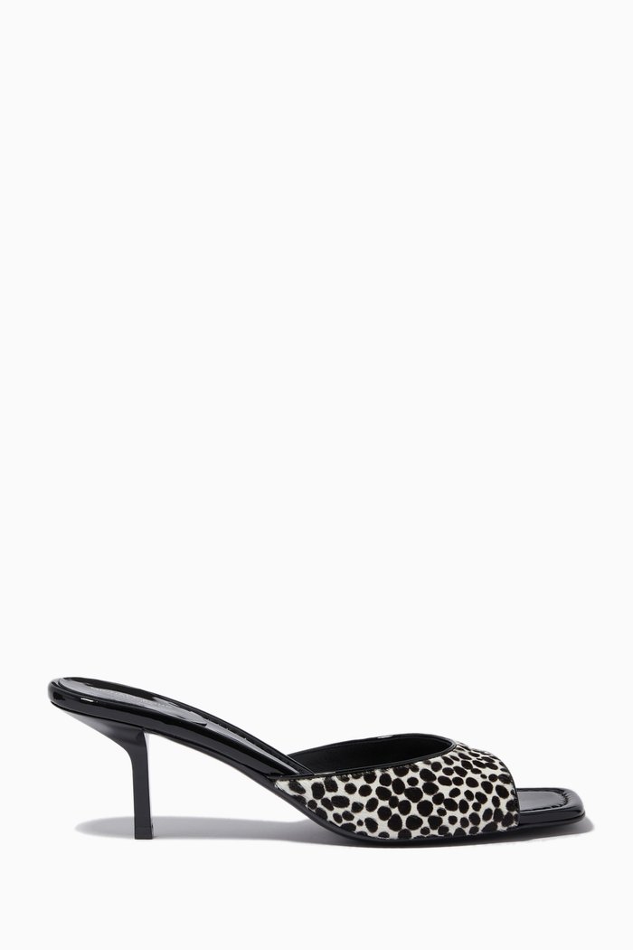 

Anita Sandals in Ocelot-print Calf Hair, White