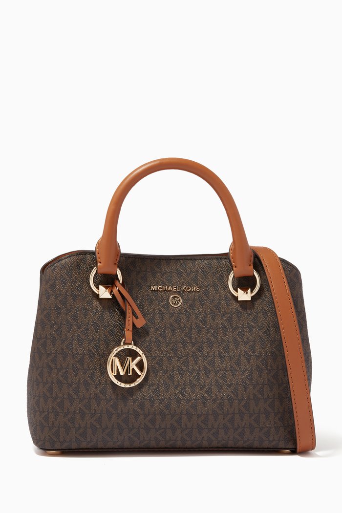 

Edith Satchel Bag in Monogram Canvas, Brown