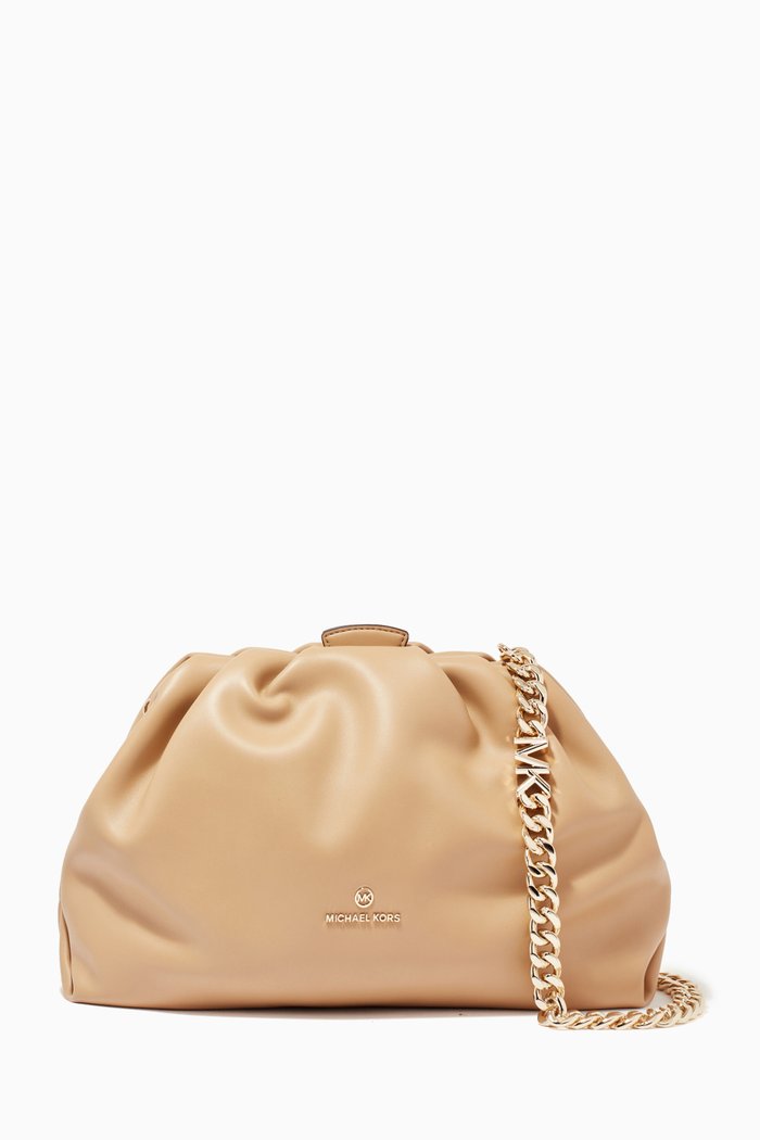 

Extra Large Nola Shoulder Bag in Leather, Brown