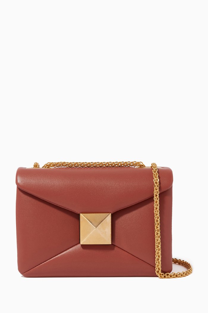 

Valentino Garavani One Stud Shoulder Bag in Nappa Leather, Brown