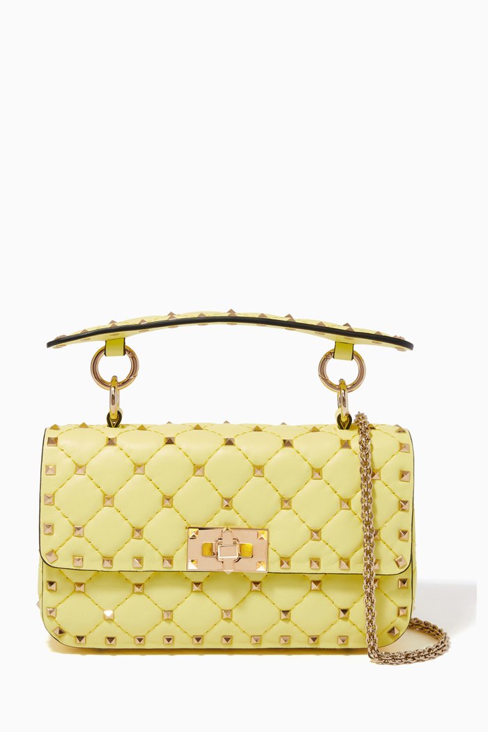 

Valentino Garavani Rockstud Spike Medium Bag in Nappa, Yellow