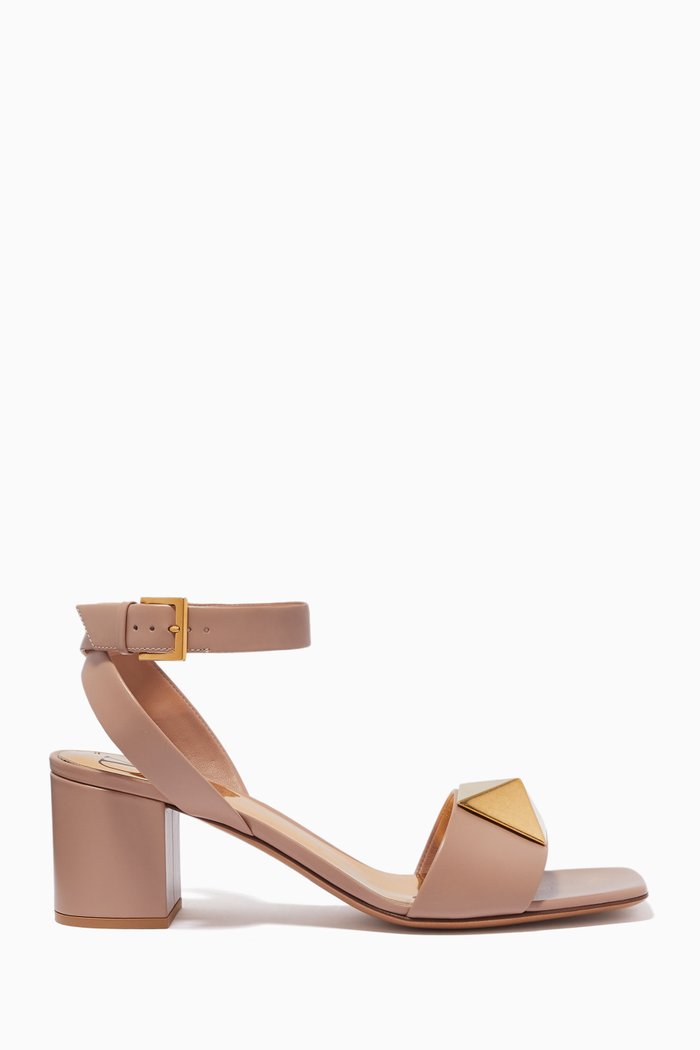 

Valentino Garavani One Stud Sandals in Leather, Pink