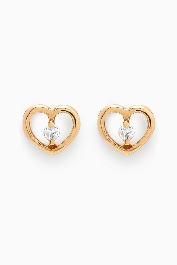 

Heart Diamond Stud Earrings in 18kt Yellow Gold