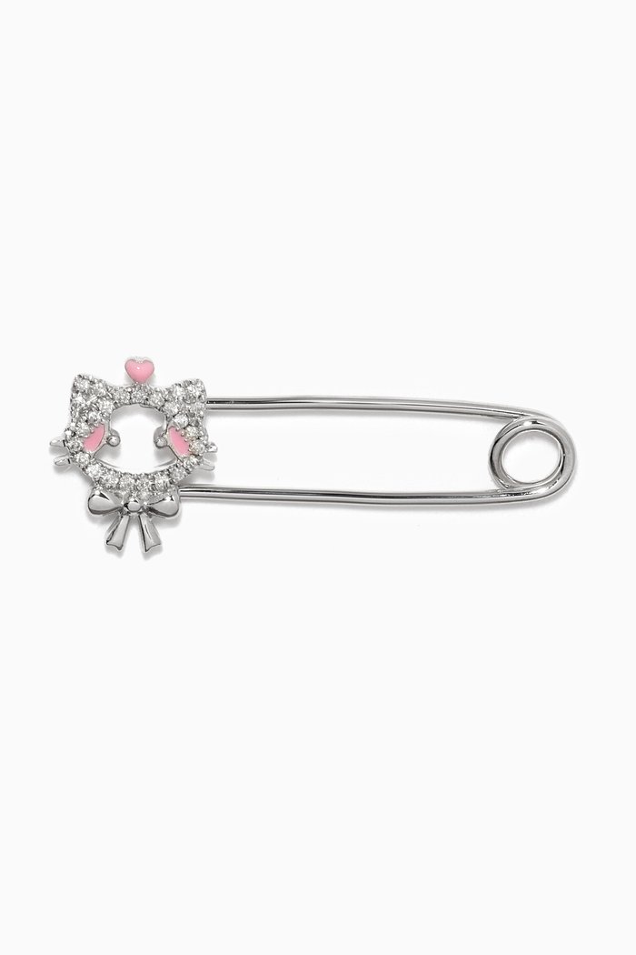 

"Maya The Kitten" Diamond Baby Pin in 18kt White Gold