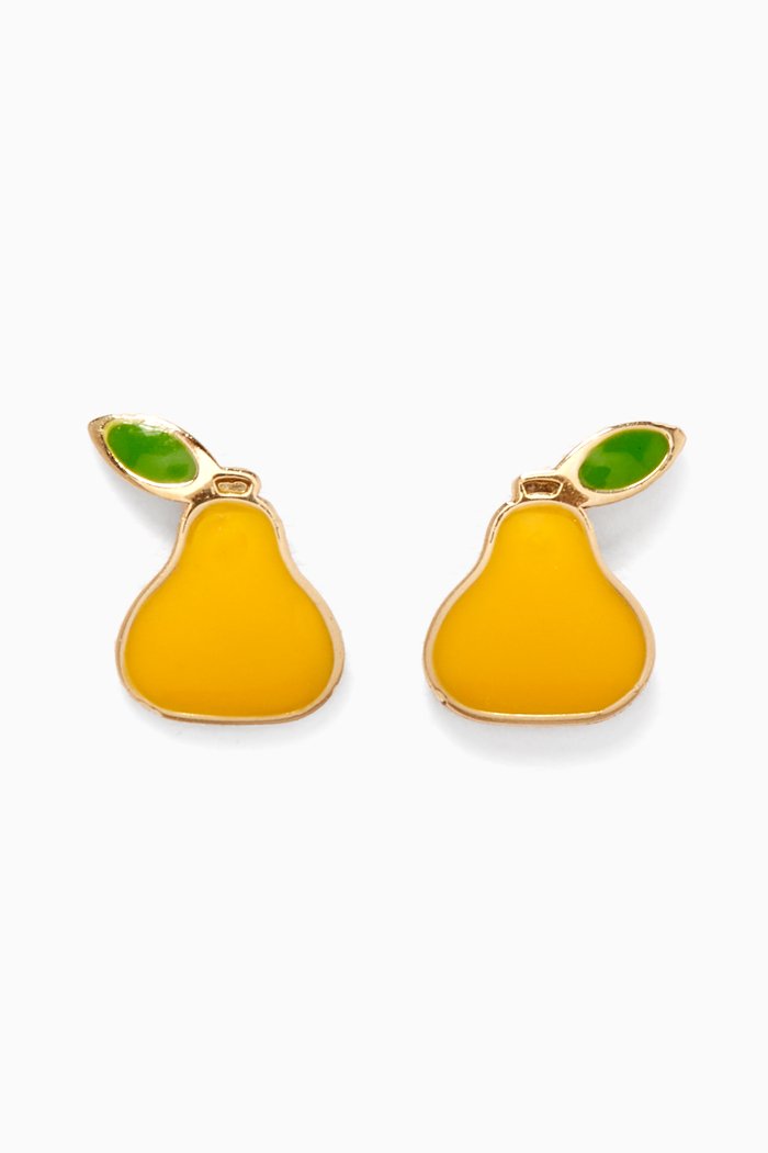

Pear Enamel Stud Earrings in 18kt Yellow Gold