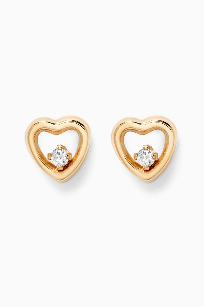 

Heart Diamond Stud Earrings in 18kt Yellow Gold