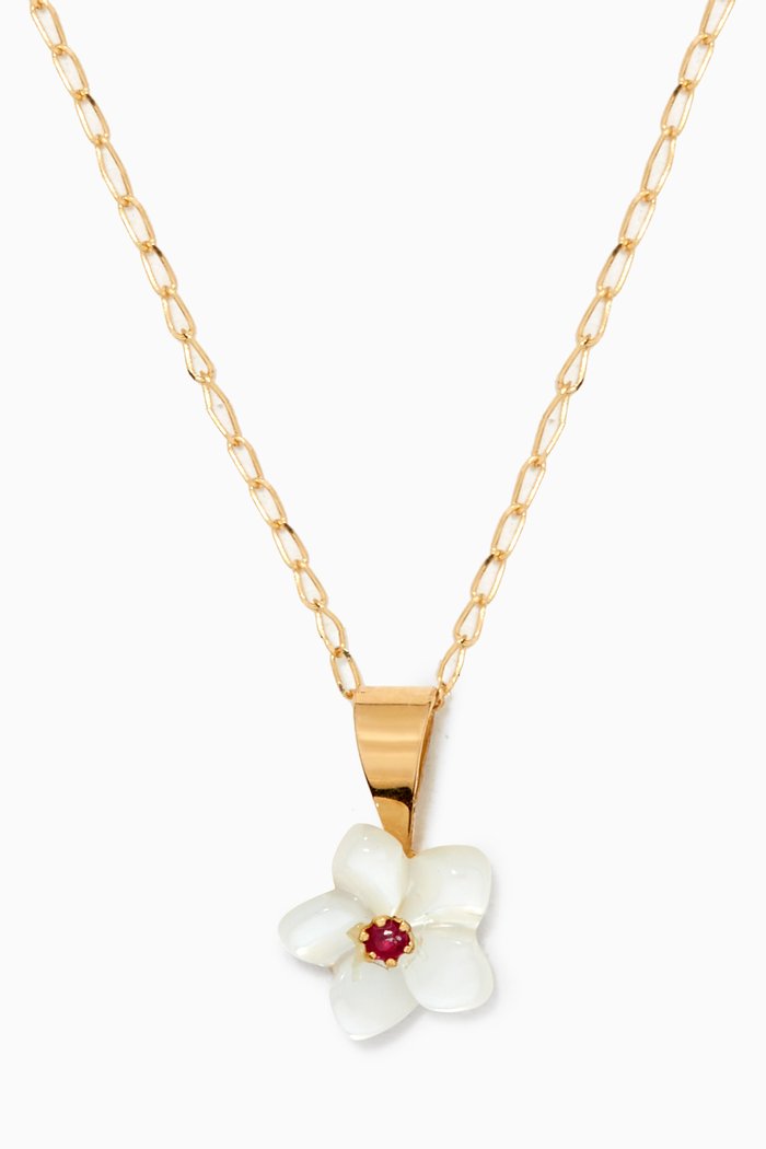 Flower Pendant Necklace in 18kt Yellow Gold