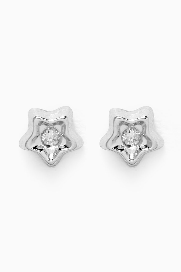 

Star Diamond Stud Earrings in 18kt White Gold