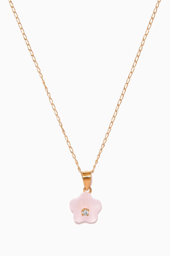 

Flower Pendant Diamond Necklace in 18kt Yellow Gold