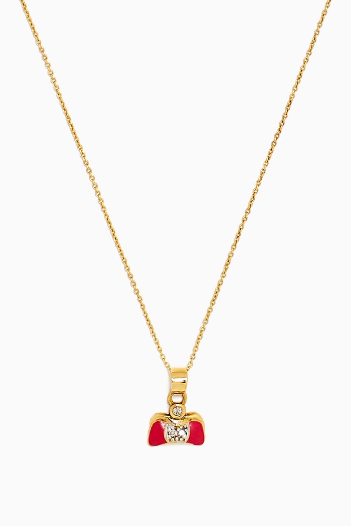 

Bag Diamond & Enamel Pendant Necklace in 18kt Gold