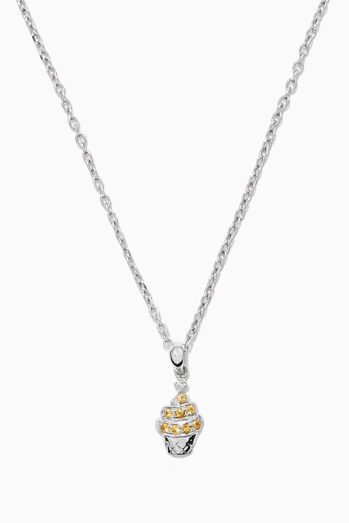 

Cupcake Sapphire & Diamond Necklace in 18kt White Gold