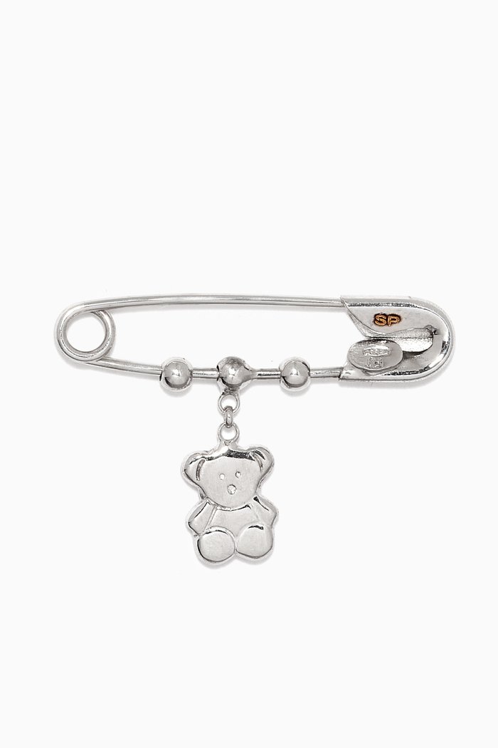 

Teddy Bear Baby Pin in 18kt White Gold