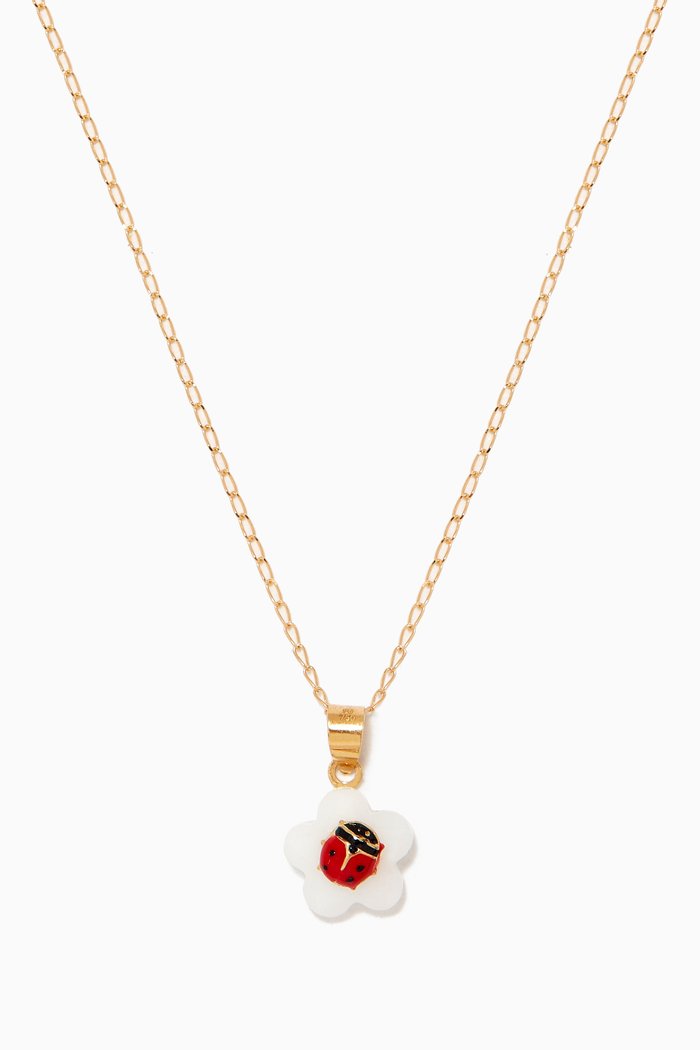 

Ladybird Quartz Necklace in 18kt Yellow Gold