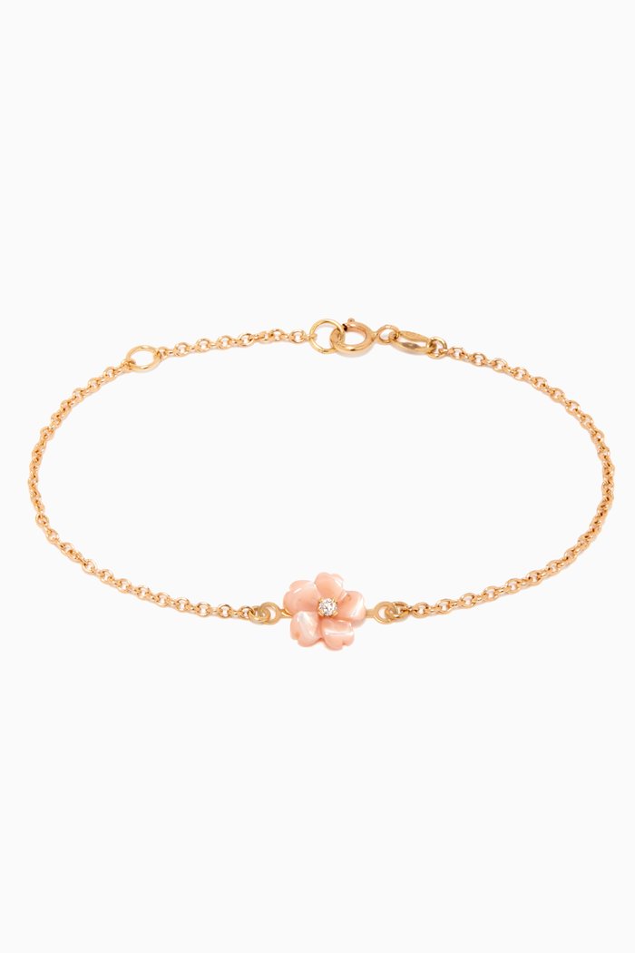 

Flower Quartz Diamond Bracelet in 18kt Yellow Gold