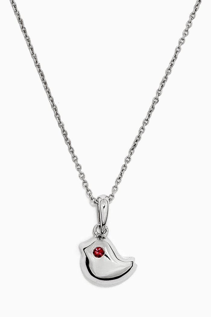 

Duck Ruby Pendant Necklace in 18kt White Gold