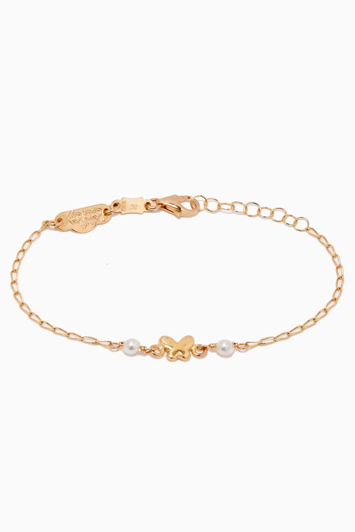 

Butterfly Pearl Bracelet in 18kt Yellow Gold