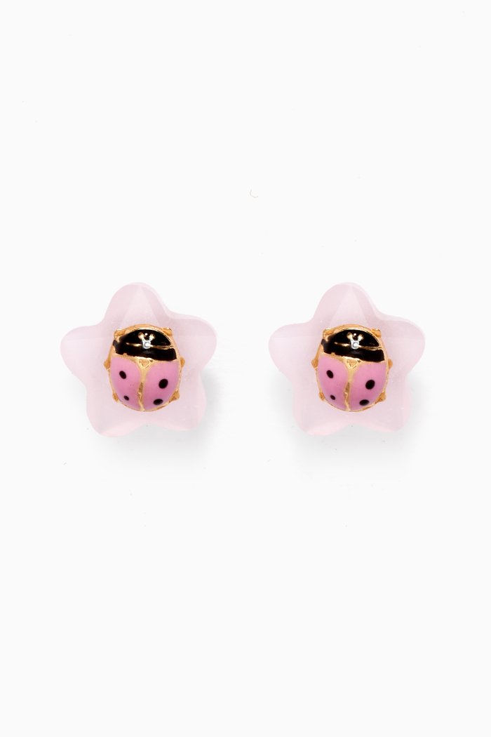 

Ladybug Quartz Stud Earrings in 18kt Yellow Gold