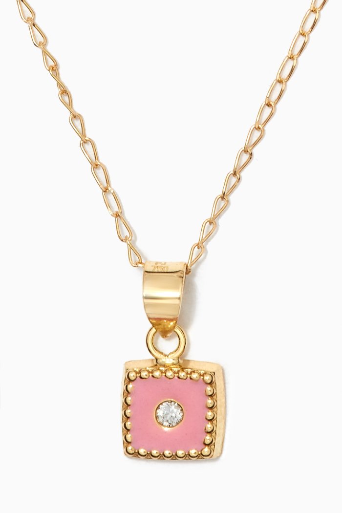 

Enamel Diamond Pendant Necklace in 18kt Yellow Gold