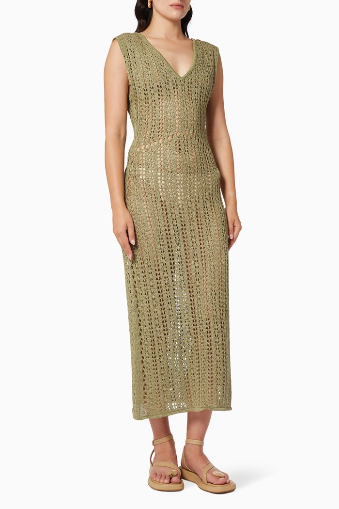 Tallara Dress in Pima Cotton, Brown