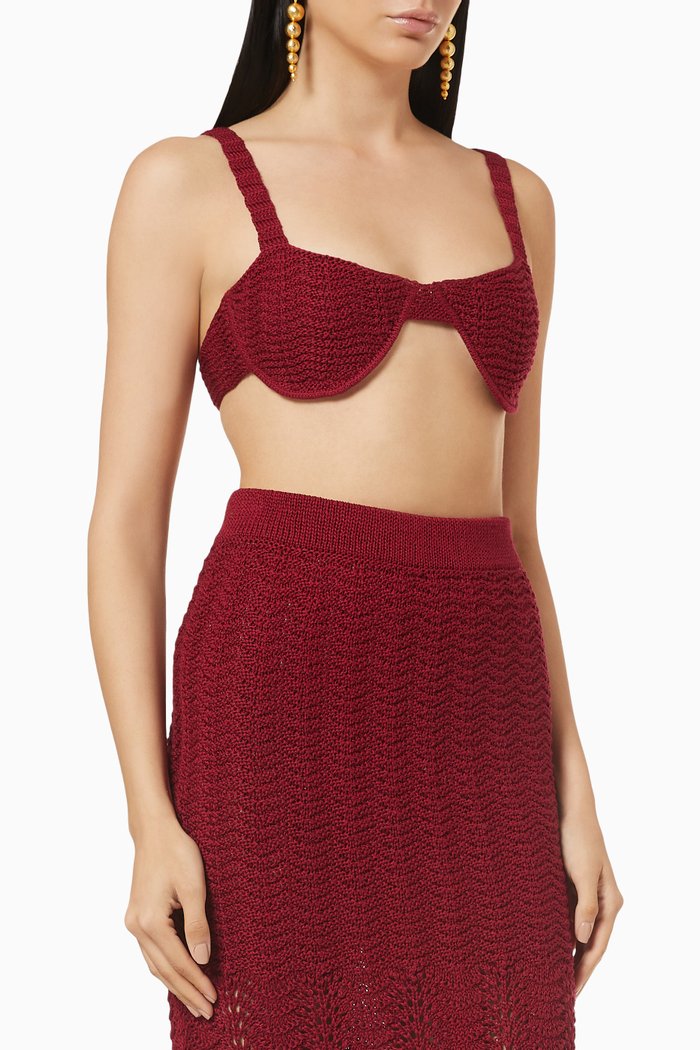 

Valentina Bra Top in Pima Cotton Knit, Red
