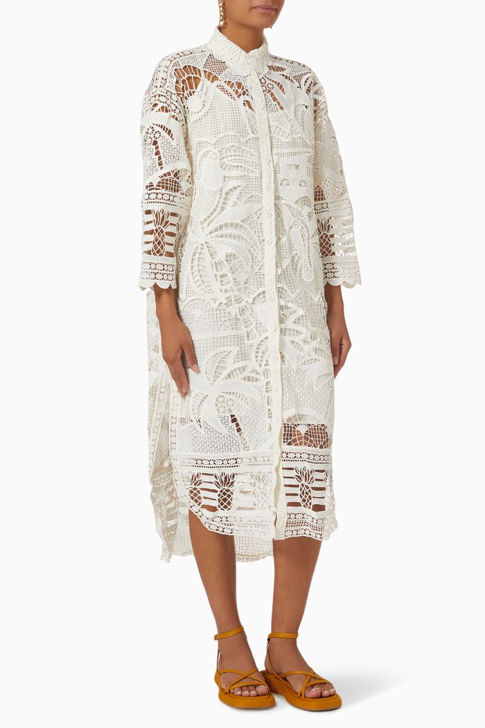 

Shirt Dress in Guipire, Neutral