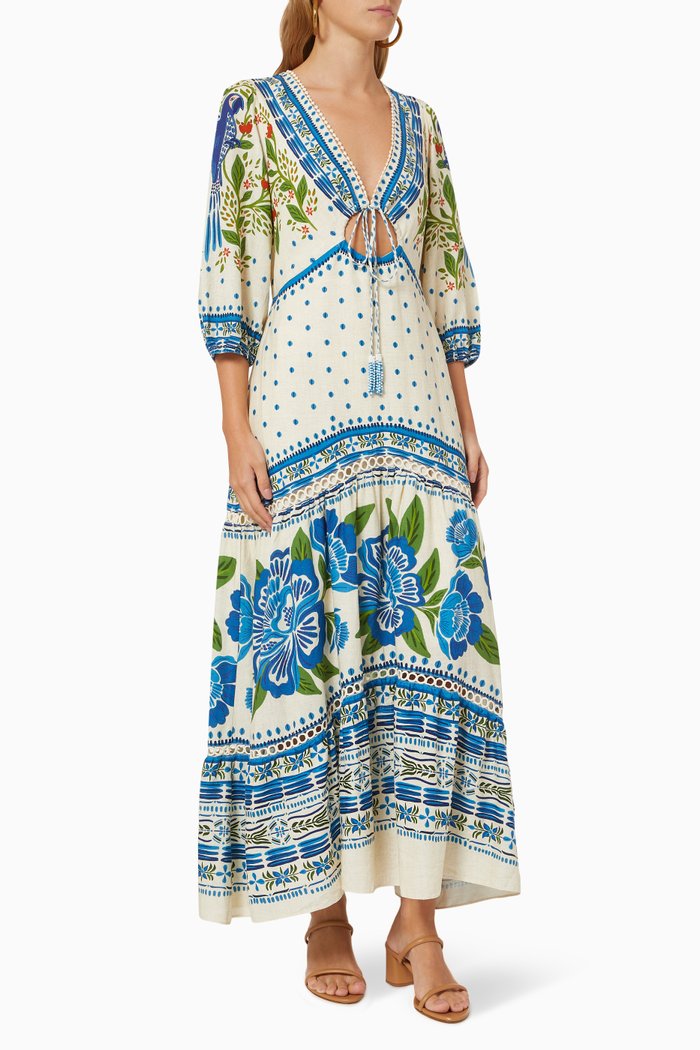 

Macaw Flight Maxi Dress, Neutral