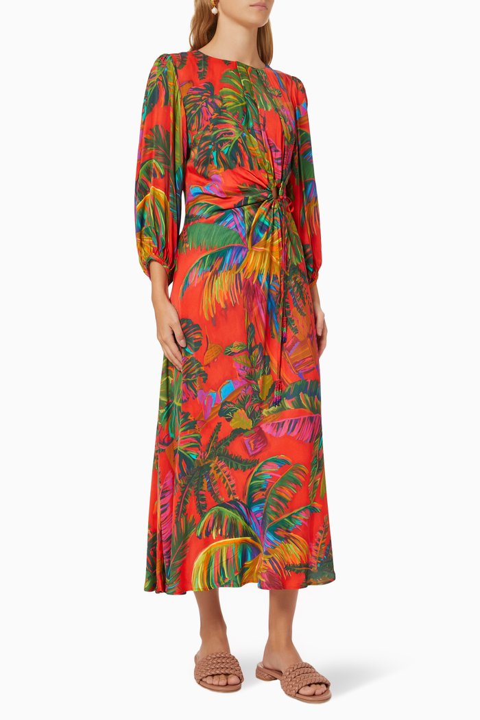 

Urban Jungle Front Circle Cut Out Midi Dress, Red
