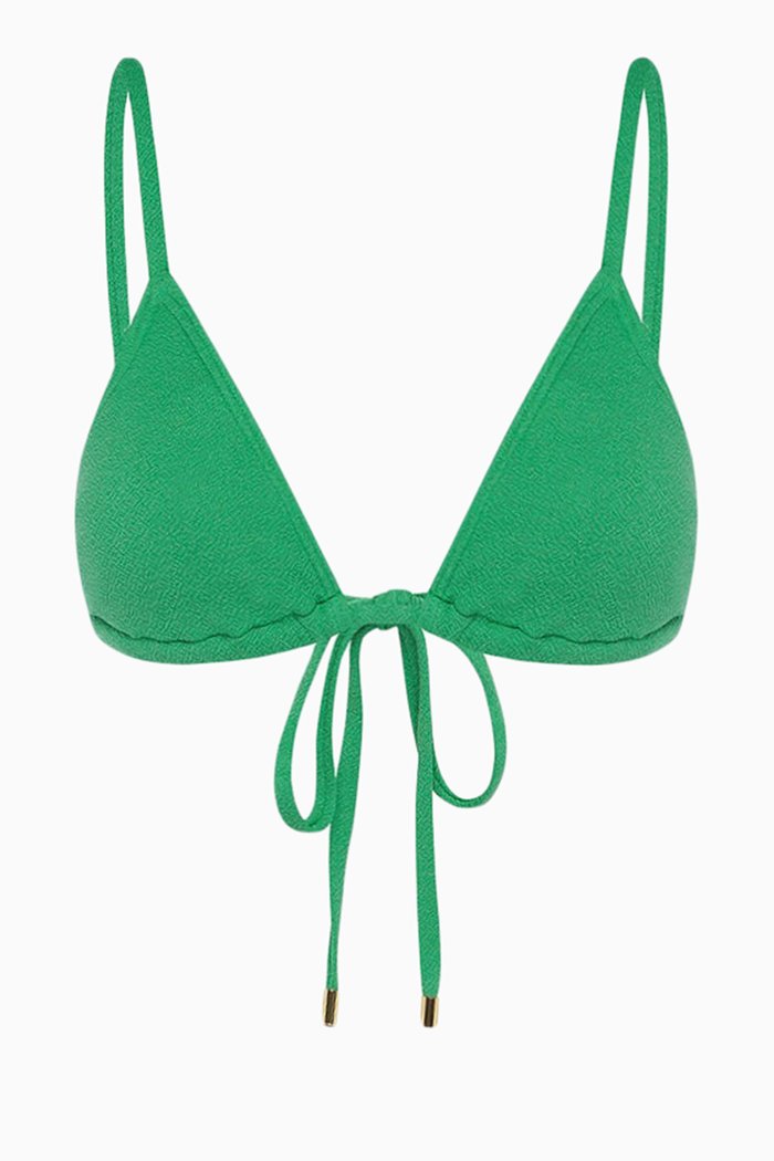 

String Triangle Bikini Top in Sustainable Crepe, Green