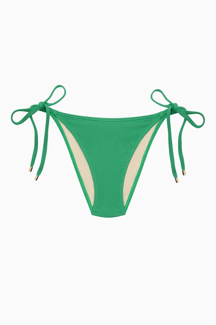

String Bikini Bottoms in Sustainable Crepe, Green