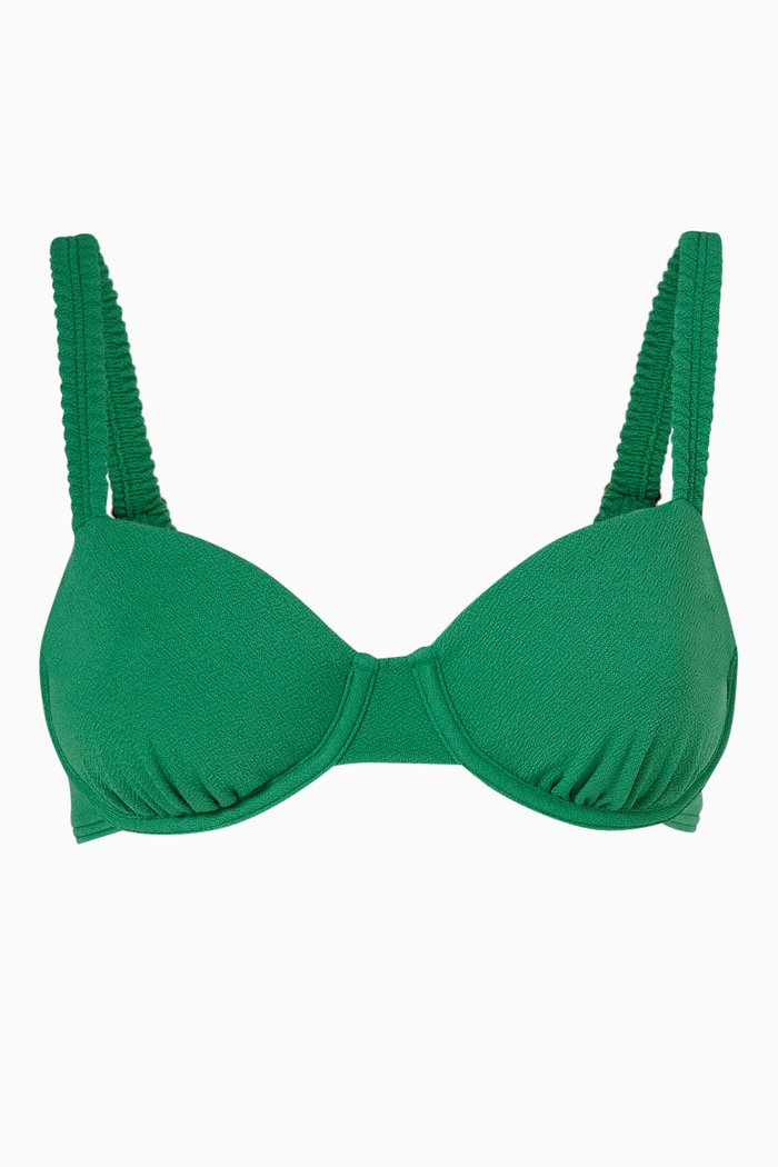 

Holiday Balconette Bikini Top in Sustainable Crepe, Green