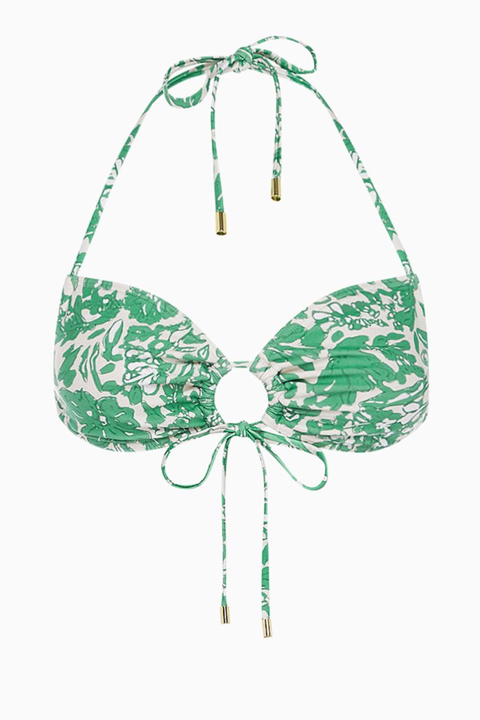

Ruched Halter Bikini Top in ECONYL®, Green