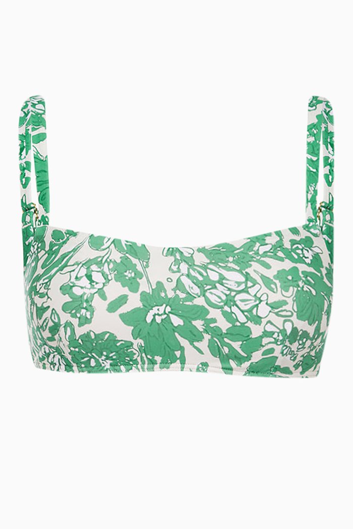 Fine Crop Bikini Top in ECONYL®, Green