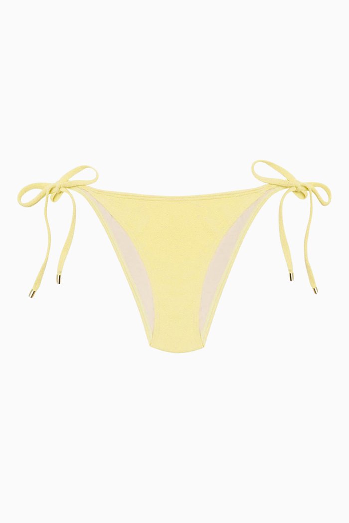 

String Bikini Bottoms in Sustainable Crepe, Yellow