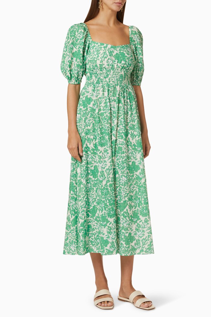 

Essential Midi Dress in Organic Cotton & ECOVERO™ Blend, Green