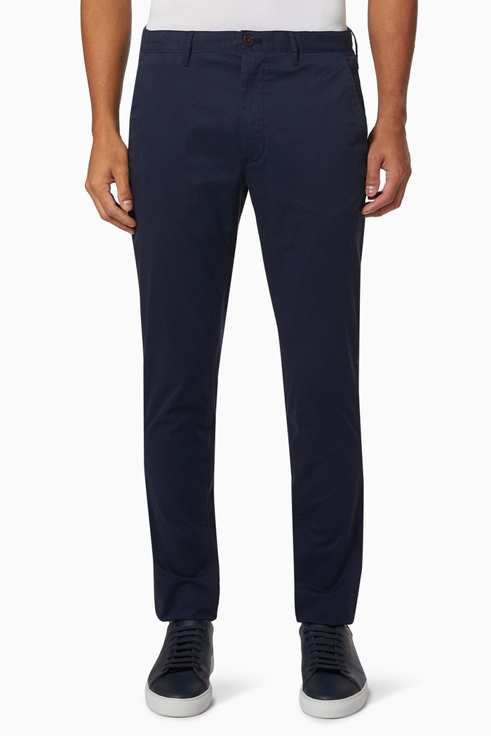 

Slim Fit Chino Pants in Stretch Cotton, Blue