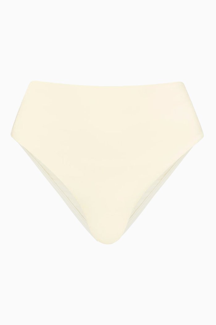 

Poppy High-waisted Bikini Bottom in Stretch Nylon, White