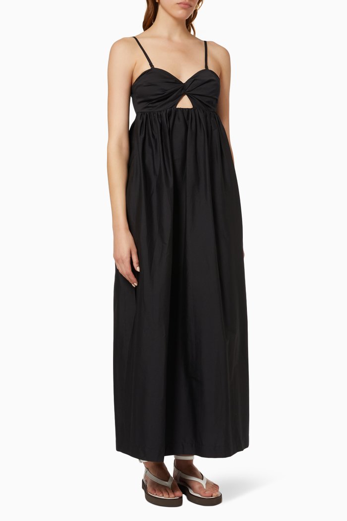 

Bermuda Maxi Dress in Organic Cotton, Black