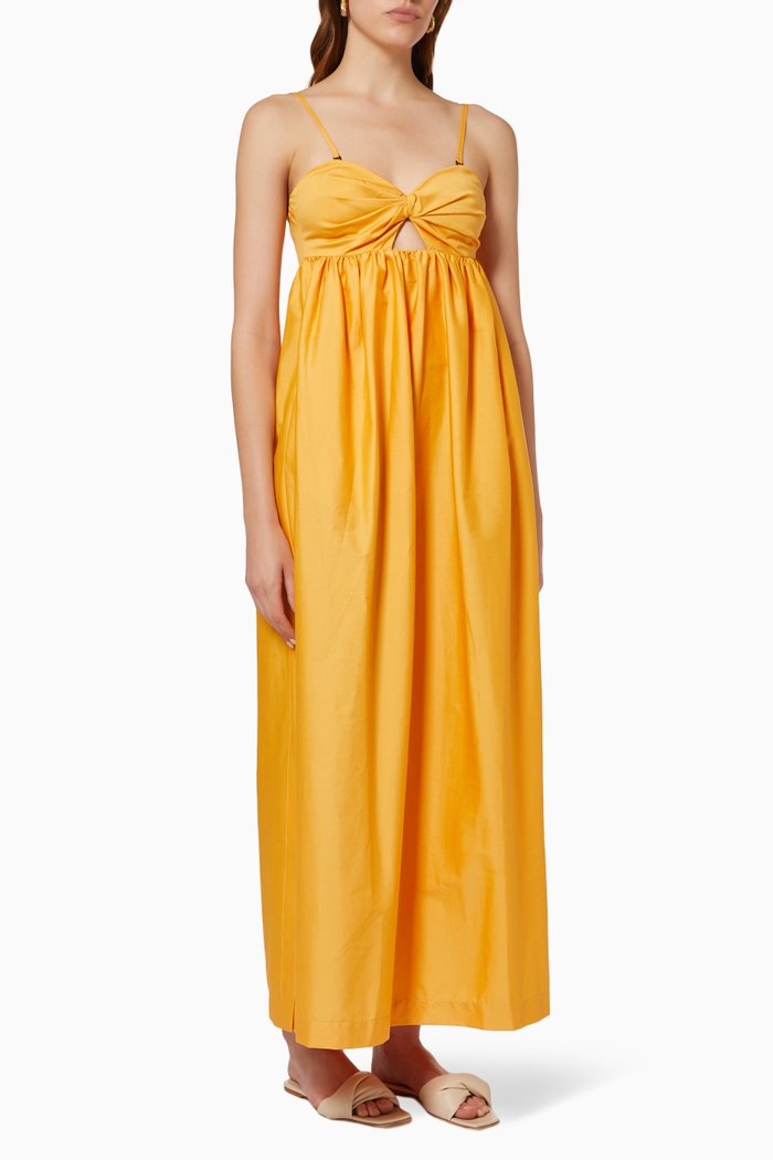 

Bermuda Maxi Dress in Organic Cotton, Yellow