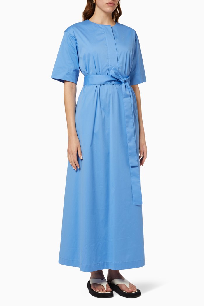 Bedarra Maxi Dress in Organic Cotton, Blue