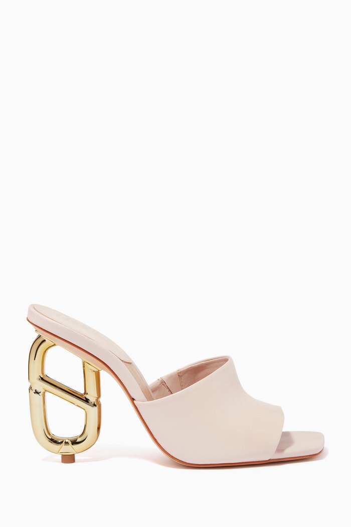 Keyla Mule Heels in Nappa Leather, Pink
