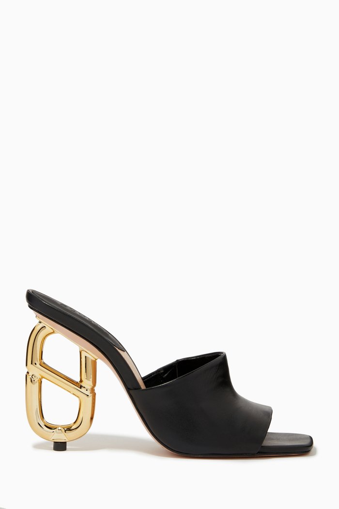 

Keyla Mule Heels in Nappa Leather, Black