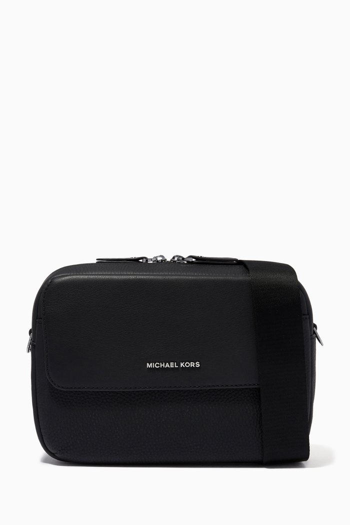 

Hudson Crossbody Bag in Pebbled Leather, Black
