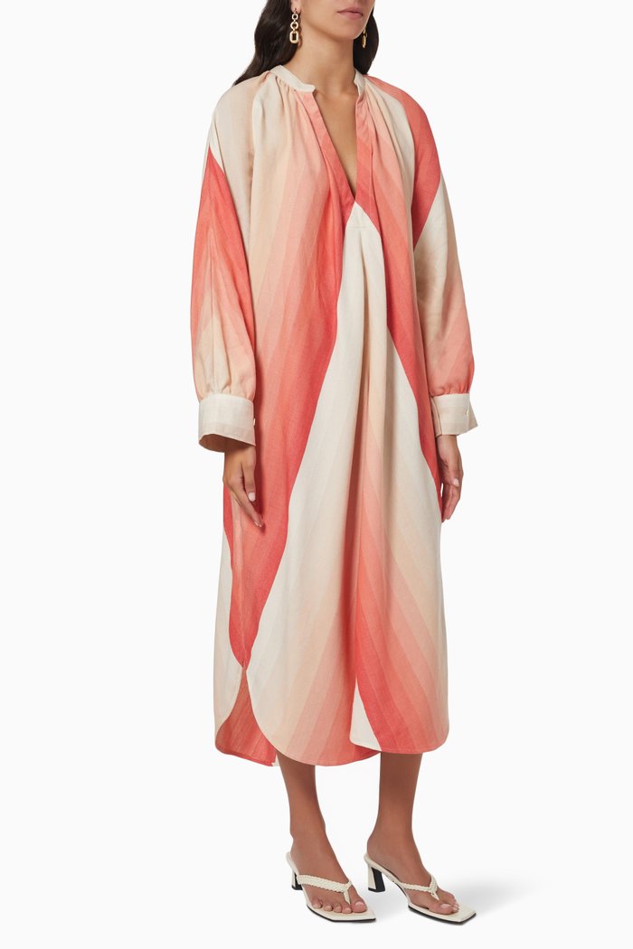 

Smock Dress in Cotton, Red