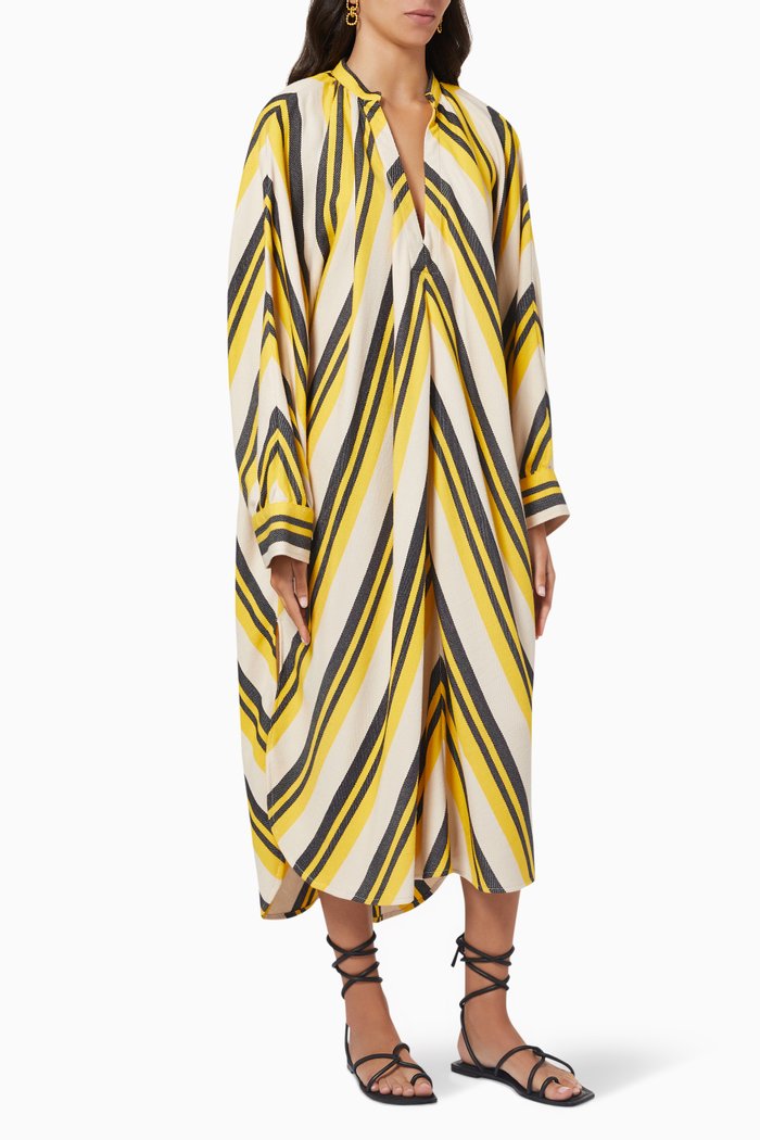 

Smock Dress in Cotton, Yellow