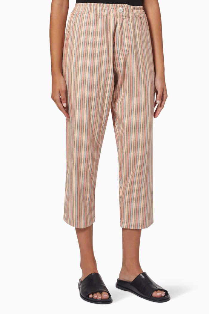 

Drop Crotch Pants in Cotton, Brown